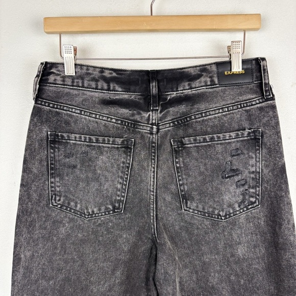 NWT Express Black 90s Mid Rise Ankle Boot Distressed Jeans Sz 0R - Picture 4 of 8